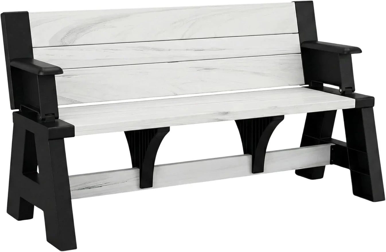 2-in-1 Outdoor Bench That Converts Into a Table