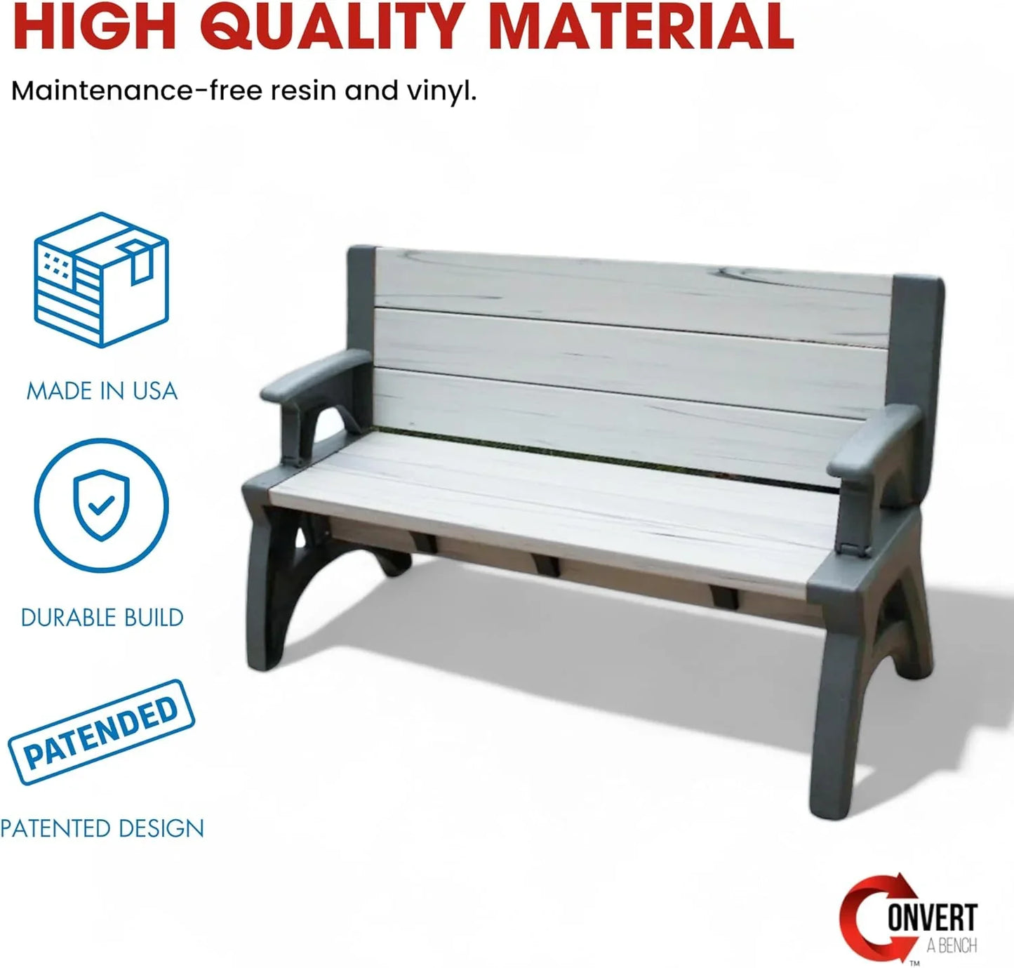 2-in-1 Outdoor Bench That Converts Into a Table