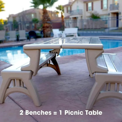 2-in-1 Outdoor Bench That Converts Into a Table