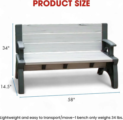 2-in-1 Outdoor Bench That Converts Into a Table