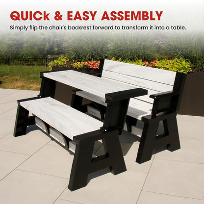 2-in-1 Outdoor Bench That Converts Into a Table